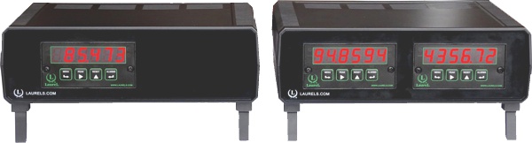 Two Laureate meters by Laurel Electronics, Inc.